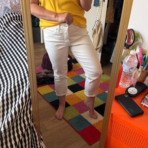 White Levi capris